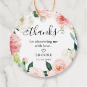 Blush Roze botanische Vrijgezellenfeest Dank u wel Bedankjes Labels (Voorkant)