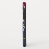 Blush Roze Bourgogne Gouden Bloemen iPhone Case (Achterkant/links)