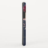 Blush Roze Bourgogne Gouden Bloemen iPhone Case (Achterkant/rechts)