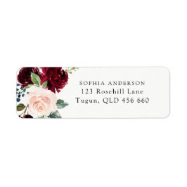 Blush roze & Bourgogne Red Return-label Etiket