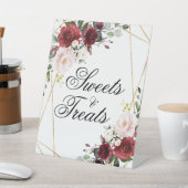 Blush Roze & Bourgogne Shower Sweets & Trees Sign Reclamebord Met Voetstuk (Insitu)