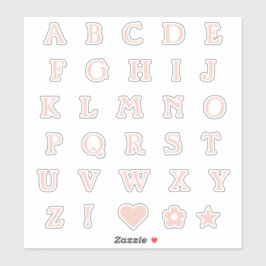 Blush roze bovenste Hoesje tekstletters Alphabet H Sticker