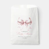 Blush Roze Bow Baby Meisje Baby shower Bedankzakje (Voorkant)