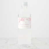 Blush Roze Bow Baby Meisje Douche Water Fles Label Waterfles Etiket (Voorkant)