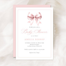 Blush Roze Bow Baby Meisje Elegant Baby shower