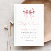 Blush Roze Bow Baby Meisje Elegant Baby shower Kaart