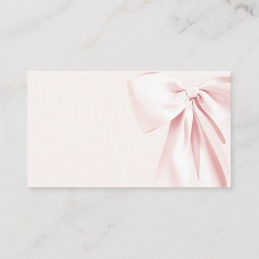 Blush Roze Bow Baby shower Luier Raffle 3,5x2" Informatiekaartje (Achterkant)
