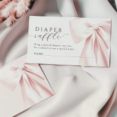 Blush Roze Bow Baby shower Luier Raffle 3,5x2" Informatiekaartje