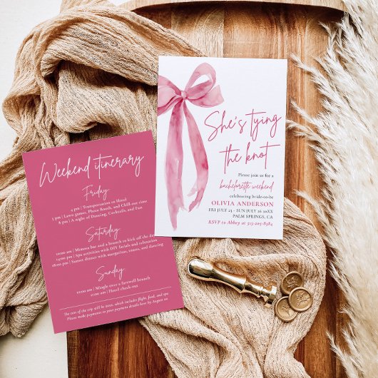 Blush Roze Bow Bachelorette Weekend Route Kaart