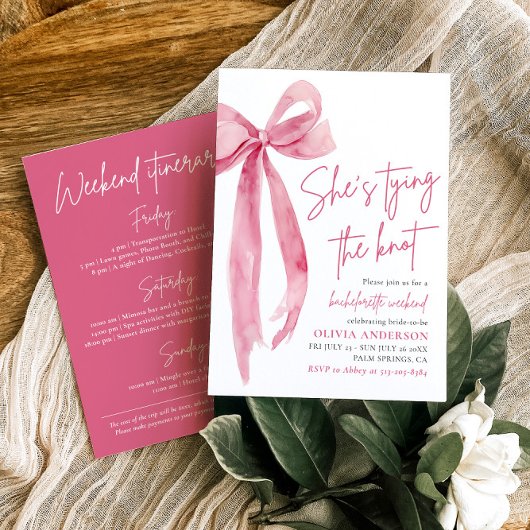 Blush Roze Bow Bachelorette Weekend Route Kaart