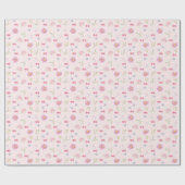 Blush Roze Bow Bloemen Meisje Verjaardagscadeau Cadeaupapier (Vlak)