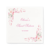 Blush Roze Bow Bloemen Sweet Sixteen Verjaardag