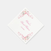 Blush Roze Bow Bloemen Sweet Sixteen Verjaardag Servet (Hoek)