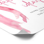 Blush Roze Bow Bruids Datum Nachtideeën Teken Poster (Hoek)