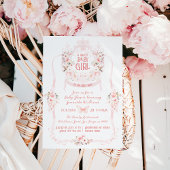 Blush Roze Bow & Floral Sweet Baby Meisje Douche Kaart