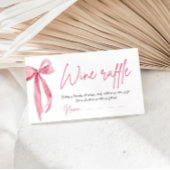 Blush Roze Bow Guess Wijn Raffle Ticket Game Informatiekaartje
