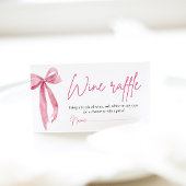 Blush Roze Bow Guess Wijn Raffle Ticket Game Informatiekaartje