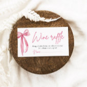 Blush Roze Bow Guess Wijn Raffle Ticket Game Informatiekaartje