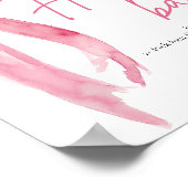 Blush Roze Bow Vrijgezellenfeest Bloem Bar Teken Poster (Hoek)