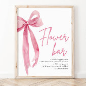 Blush Roze Bow Vrijgezellenfeest Bloem Bar Teken Poster