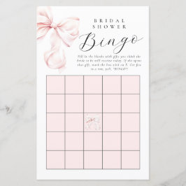 Blush Roze Bow Vrijgezellenfeest Gift Bingo Kaart