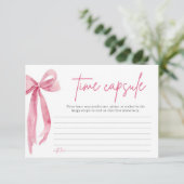 Blush Roze Bow Vrijgezellenfeest Tijd Capsule Kaar Kaart (Staand voorkant)