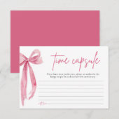 Blush Roze Bow Vrijgezellenfeest Tijd Capsule Kaar Kaart (Voorkant / Achterkant)