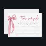 Blush Roze Bow Vrijgezellenfeest Tijd Capsule Kaar Kaart<br><div class="desc">De "Blush Pink Bow: She's Tying the Knot" Vrijgezellenfeest Time Capsule Kaart Game is een sentimentele en interactieve activiteit voor de aanstaande bruid en haar gasten. Elke gast krijgt een time capsule kaart waar ze hun wensen, advies of herinneringen voor het paar kunnen opschrijven. Deze kaarten worden vervolgens verzegeld in...</div>