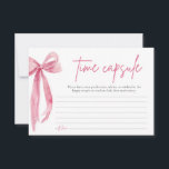 Blush Roze Bow Vrijgezellenfeest Tijd Capsule Kaar Kaart<br><div class="desc">De "Blush Pink Bow: She's Tying the Knot" Vrijgezellenfeest Time Capsule Kaart Game is een sentimentele en interactieve activiteit voor de aanstaande bruid en haar gasten. Elke gast krijgt een time capsule kaart waar ze hun wensen, advies of herinneringen voor het paar kunnen opschrijven. Deze kaarten worden vervolgens verzegeld in...</div>