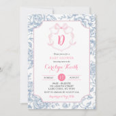 Blush Roze Bow Waterverf Grandmillenial Shower Kaart (Voorkant)