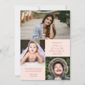 Blush Roze & Brass Calligrafie Foto Afstuderen Kaart (Achterkant)