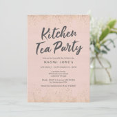 Blush Roze bridal Shower Invitation Kaart (Staand voorkant)