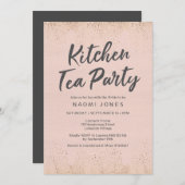 Blush Roze bridal Shower Invitation Kaart (Voorkant / Achterkant)