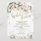Blush Roze bridal Shower Invitation Kaart (Voorkant / Achterkant)