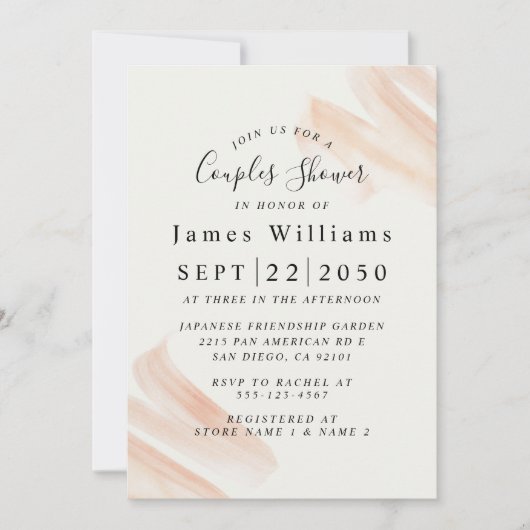 Blush Roze bridal Shower Invitation Kaart (Voorkant)