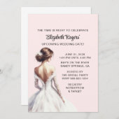 Blush Roze bridal Shower Invitation Kaart (Voorkant / Achterkant)