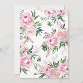 Blush Roze bridal Shower Invitation Kaart (Achterkant)