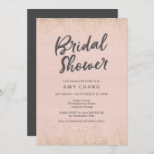 Blush Roze bridal Shower Invitation Kaart (Voorkant / Achterkant)