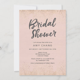 Blush Roze bridal Shower Invitation Kaart