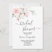 Blush Roze bridal Shower Invitation Kaart (Voorkant)
