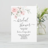 Blush Roze bridal Shower Invitation Kaart (Staand voorkant)
