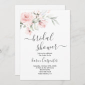 Blush Roze bridal Shower Invitation Kaart (Voorkant / Achterkant)