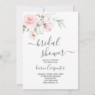 Blush Roze bridal Shower Invitation Kaart