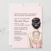 Blush Roze bridal Shower Invitation Kaart (Voorkant)