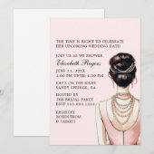 Blush Roze bridal Shower Invitation Kaart (Voorkant / Achterkant)