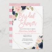 Blush roze bridale douchevertoningen kaart (Voorkant / Achterkant)