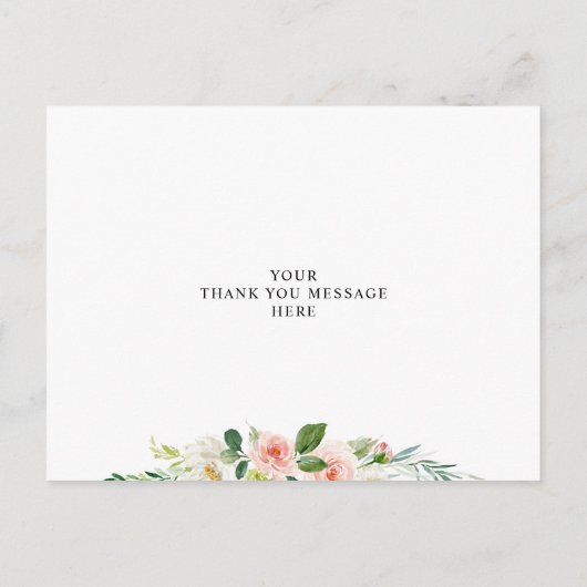 Blush roze bridesmaïde bruinkool bedankt je credit uitnodiging briefkaart (Achterkant)