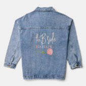 BLUSH ROZE BRUID DENIM JAS bruiloft Denim Jacket (Achterkant)