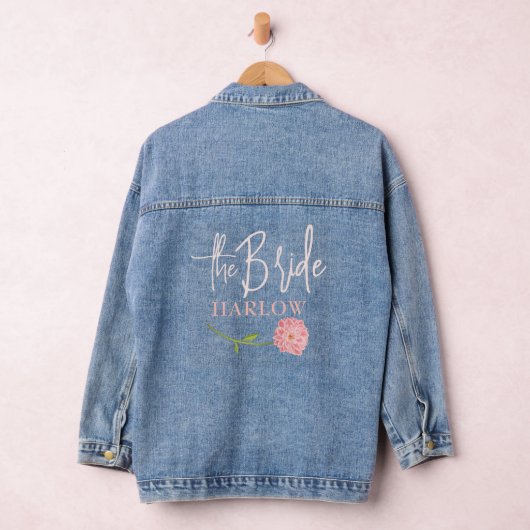 BLUSH ROZE BRUID DENIM JAS bruiloft Jacket (Hangar)