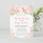 Blush roze bruids douche uitnodiging (Staand voorkant)